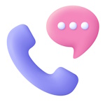 Phone,Handset,With,Speech,Bubble.,3d,Vector,Icon.,Cartoon,Minimal