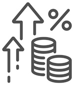 Inflation,Line,Icon.,Money,Tax,Rate,Sign.,Financial,Interest,Symbol.